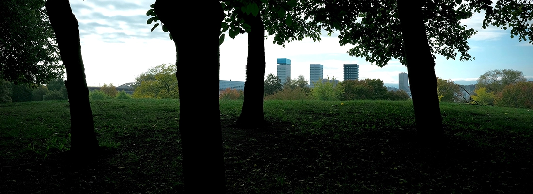 Dekorativ bild med park